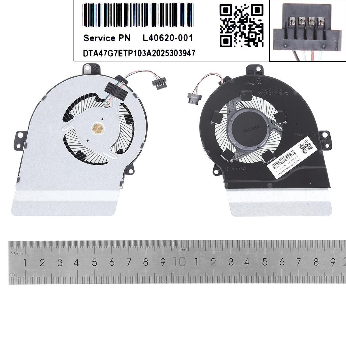 Picture of New Replacement CPU Cooling Fan For HP Pavilion 15-CS3012NS GTX L40620-001 TPN-Q208（ORG,version 2）. L40620-001 Layout
